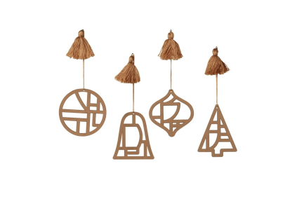 Vánoční ozdoby v sadě 4 ks Broste FILI - hnědé