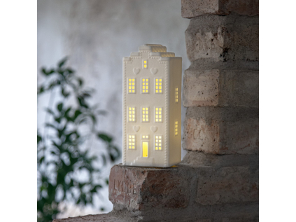 Dekorativní svítící LED domeček výška 21 cm Star Trading Vinter - bílý