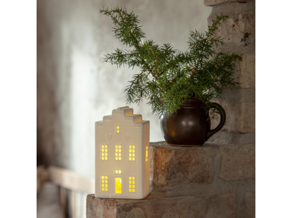 Dekorativní svítící LED domeček výška 16 cm Star Trading Vinter - bílý