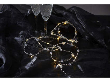 Světelný řetež s perly STAR TRADING Dew Drop - čirý