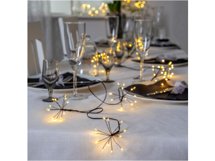 Světelný LED řetěz 90 světýlek délka 2,1 m Star Trading Dew Drop Flower - černý