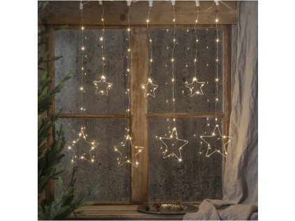 Světelný LED řetěz s hvězdami délka 1,2 m Star Trading Dew Drop - stříbrný