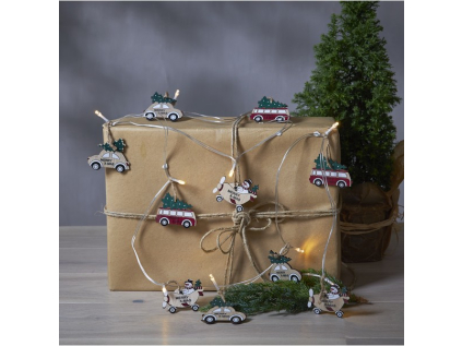 Světelný řetěz 10 ks dřevěných figurek délka 1,8 m Star Trading Billy - barevný