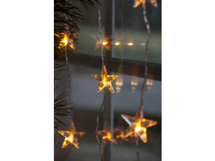 Světelný LED řetěž s hvězdami šířka 180 cm Star Trading Star Curtain - čírý