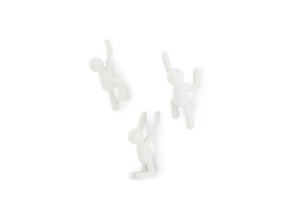 Háčky na zeď set 3 ks Umbra Buddy - bílé