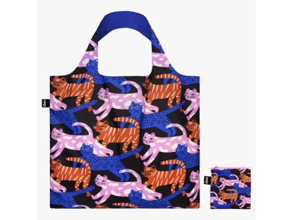 Skládací nákupní taška LOQI GLITTER POWER Cats