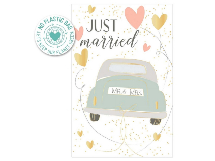 Ražené svatební přání Artebene Just Married Car