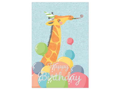 Ražené přání s obálkou Artebene Giraffe