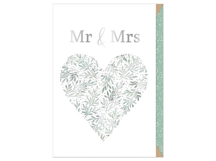 Ražené svatební přání s obálkou Artebene Mr & Mrs
