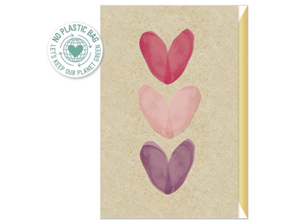 Ražené přání s obálkou Artebene Hearts