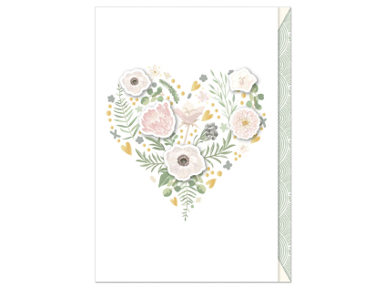 Ražené přání s obálkou Artebene Hearts and Flowers