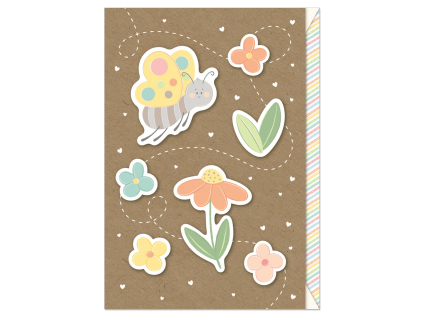 Přání 3D s obálkou Artebene Butterfly Flowers