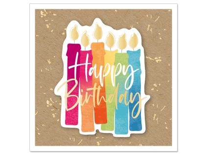 Přání s obálkou 8x8 cm Artebene Happy Birthday
