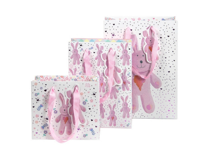 Dárková taška set 3 vel. Artebene Teddy Pink