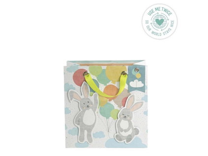 Dárková taška 20x20x11cm Artebene Rabbit with Balloons