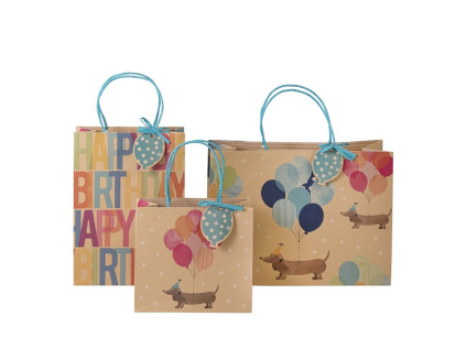 Dárková taška set 3 vel. Artebene Happy Birtday Balloons Dog
