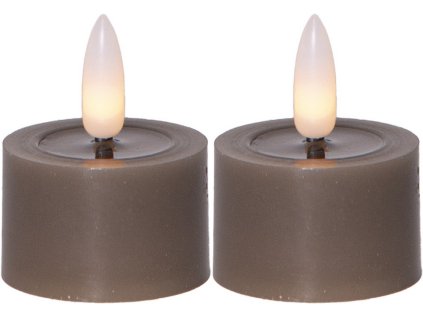 Sada 2 ks LED čajových svíček Star Trading Flamme Flow - hnědá