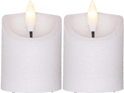 Sada 2 ks LED svíček výška 7,5 cm Star Trading Flamme Rustic - bílá
