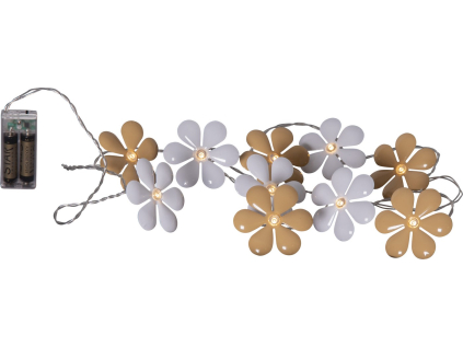 Světelný LED řetěz délka 180 cm Star Trading Fiore - bílý/hnědý
