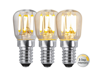 LED žárovka se stmíváním E14 25W Star Trading Clear 3-Step Memory - čirá