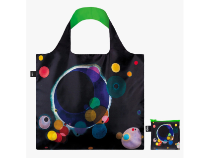 Skládací nákupní taška LOQI WASSILY KANDINSKY Several Circles Neon