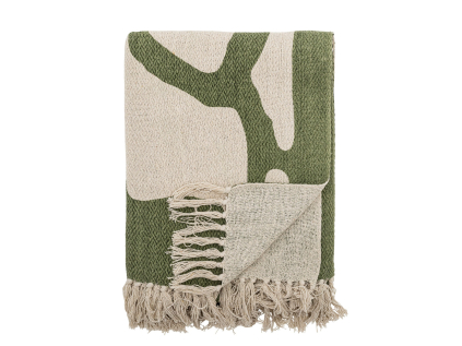 Přehoz z recyklované bavlny 160x130 cm DALMINE Bloomingville -zelený