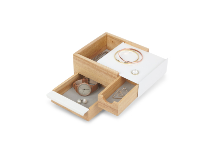 Šperkovnice Umbra STOWIT MINI - bílá/přírodní