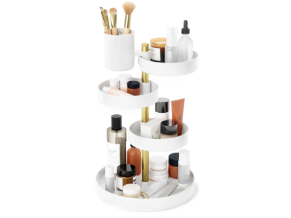 Otočný organizér na kosmetiku Umbra PIROUETTE - bílý/zlatý
