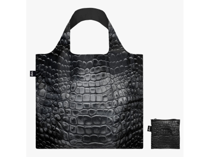 Skládací nákupní taška LOQI CROCODILE Black