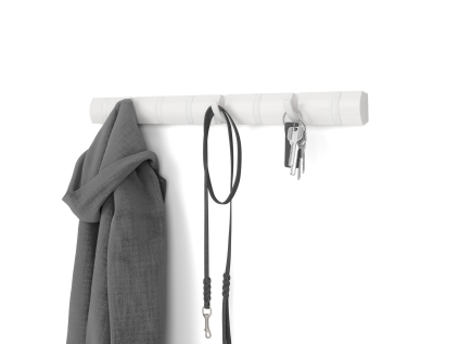 Nástěnný věšák 8 háčků Umbra Flip - bílý/bílý