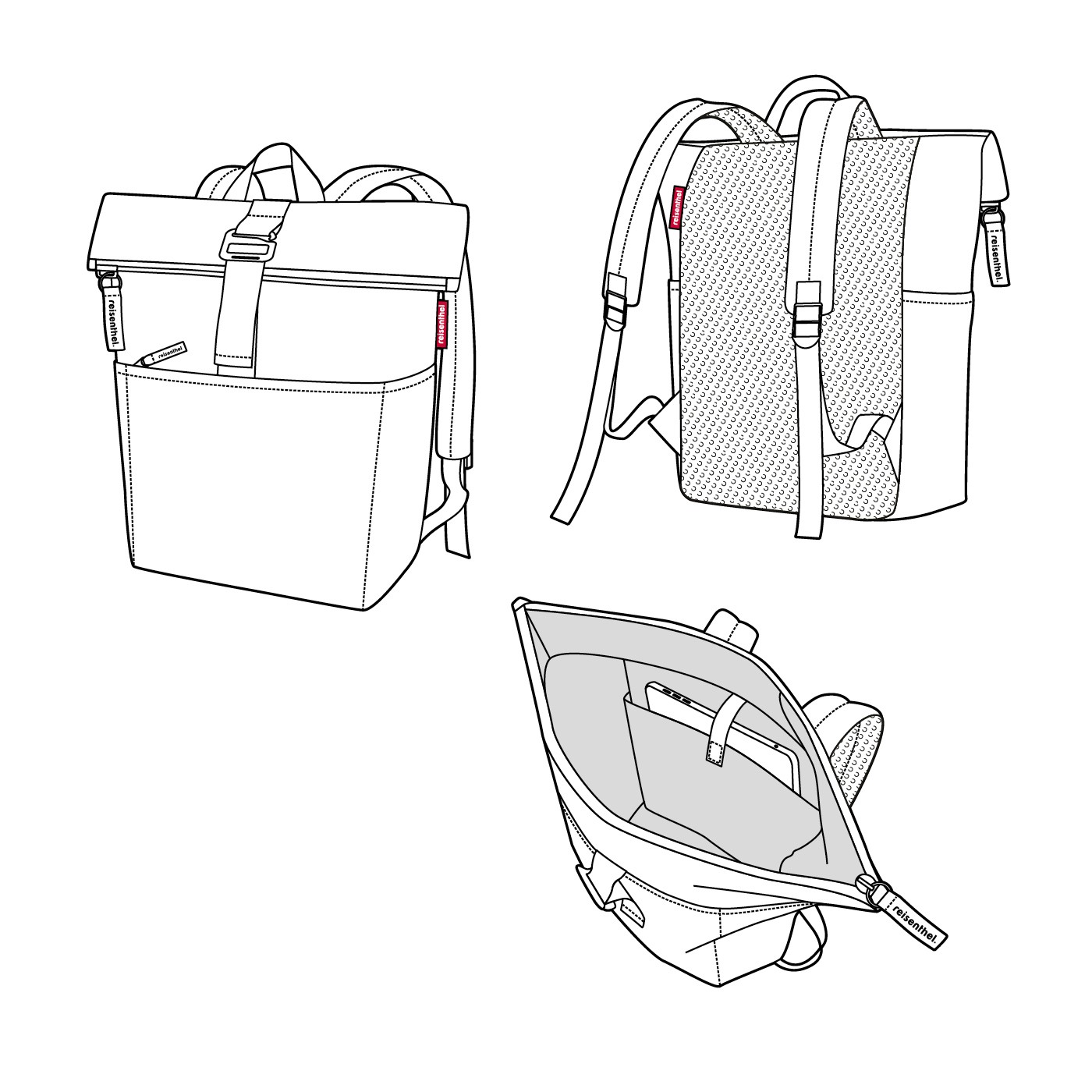 Batoh Reisenthel Rolltop Backpack Twist silver (obrázek 7)