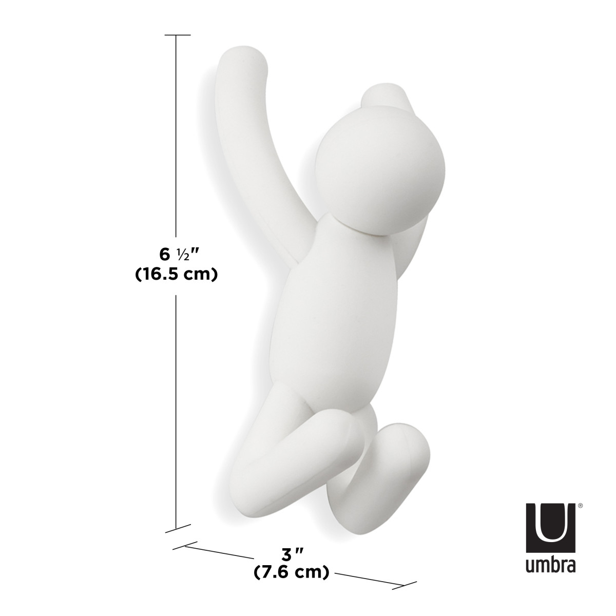 Háčky na zeď set 3 ks Umbra Buddy - bílé (obrázek 6)