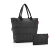 Sada kabelka a taštička na zip Reisenthel Shopper e1 set Glossy dots black
