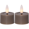 Sada 2 ks LED čajových svíček Star Trading Flamme Flow - hnědá