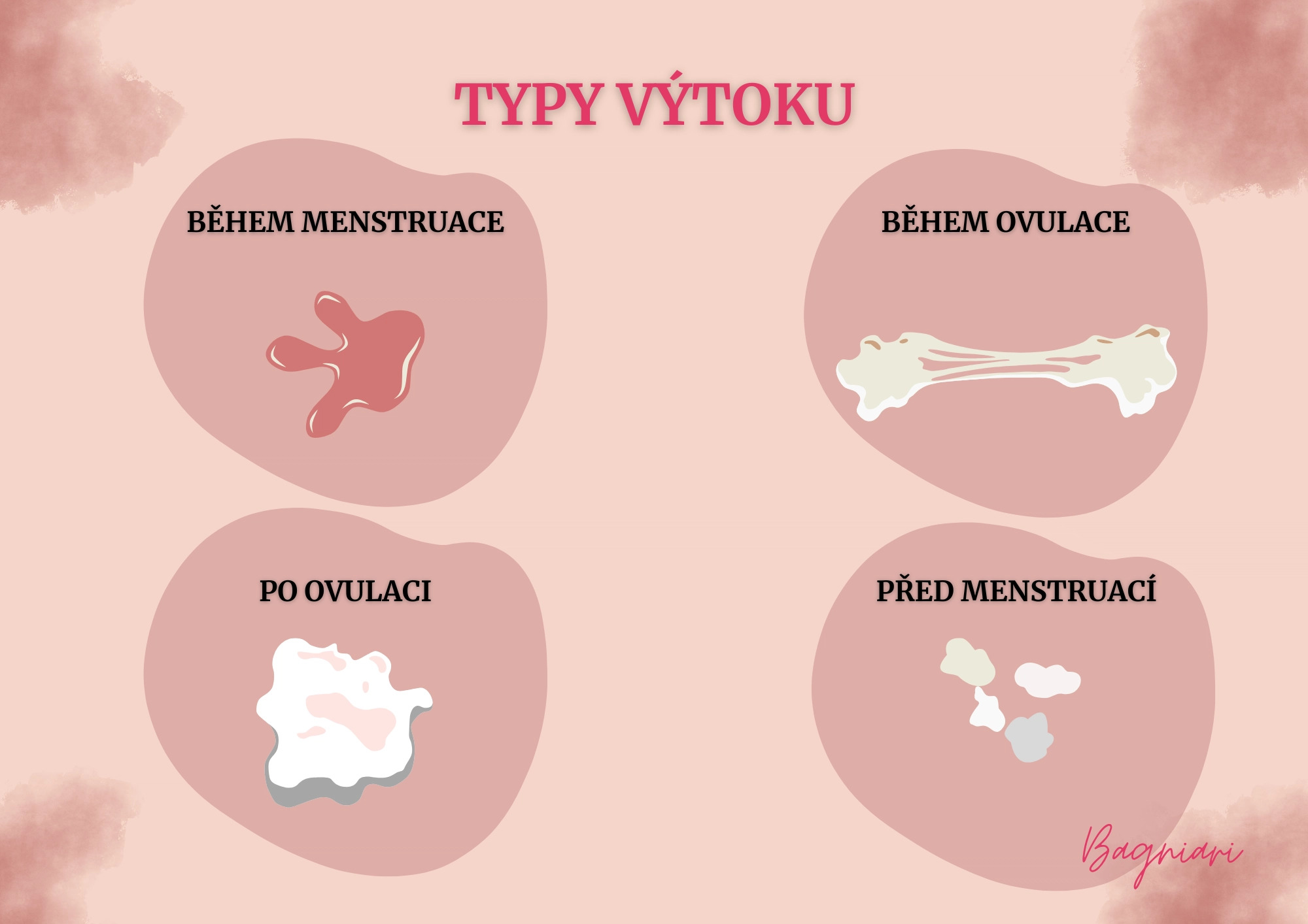 Typy výtoku v průběhu menstruačního cyklu