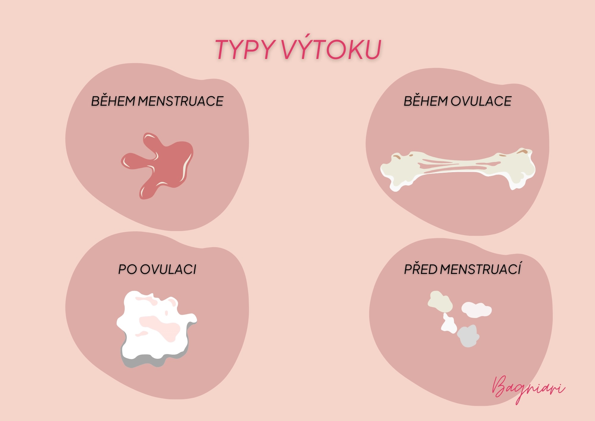 Typy výtoku v průběhu menstruačního cyklu