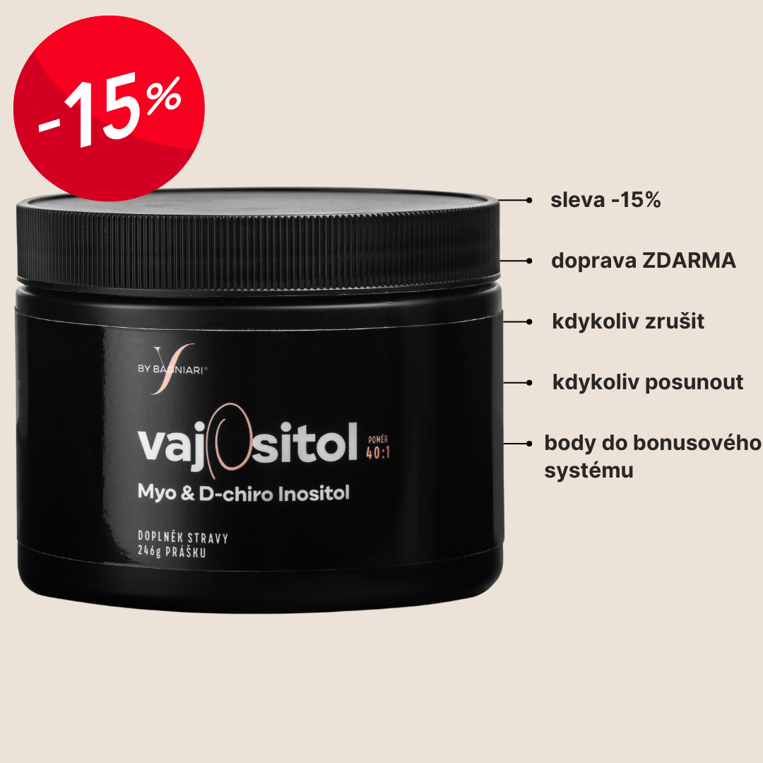 Bagniari Vajositol - myo-inositol a D-chiro-inositol 40:1, prášek, 246 g Varianta: Předplať a ušetři 15 % (každé 2 měsíce)