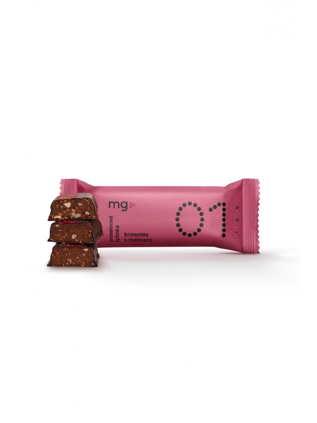 MG Nutrition MG Proteinová tyčinka 01 Brownies s malinami