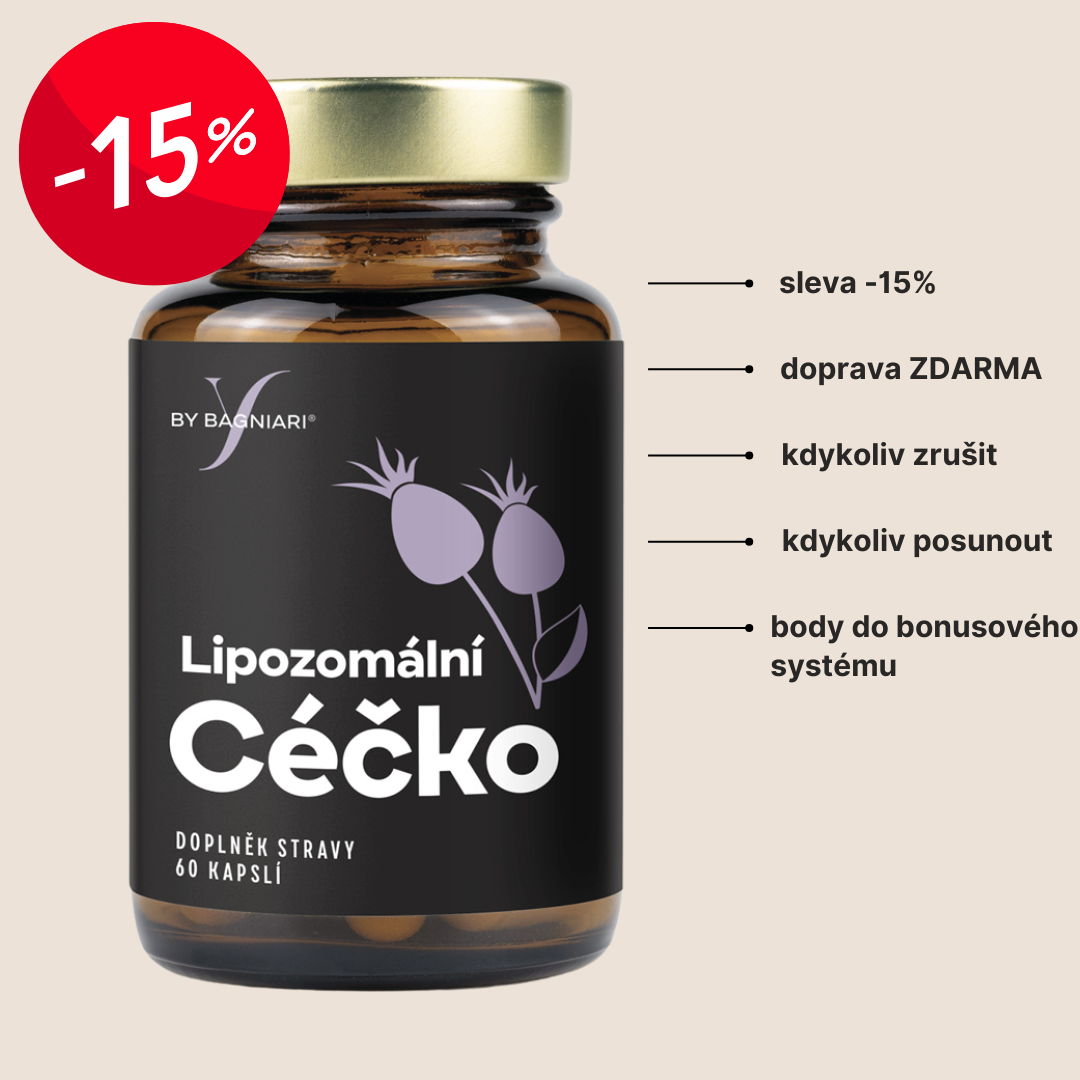 Bagniari Lipozomální Céčko - lipozomální vitamín C v práškové formě, 60 kapslí (500 mg na kapsli) Varianta: Předplať a ušetři 15 % (každé 2 měsíce)