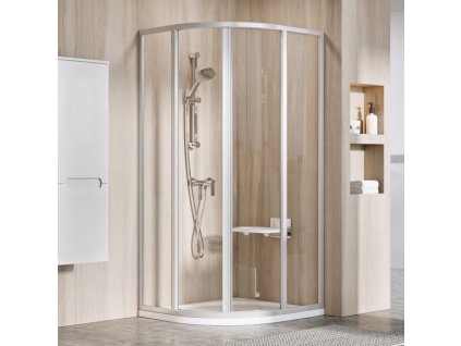 Sprchový kút štvrťkruhový 80 cm SKCP4-80 SUPENOVA Ravak, sklo Pearl, satin