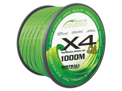 Mistrall šňůra Shiro Braided Line X4 0,19mm 1000m zelená