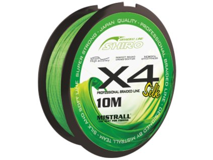 Mistrall šňůra Shiro Braided Line X4 0,10mm 10m zelená