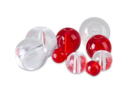 PFS červené korálky - Round Glass Beads Velikost 10 mm, 12ks/bal