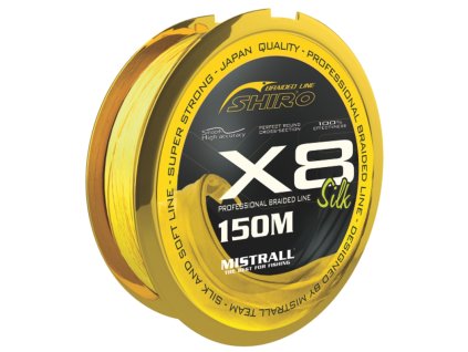 Mistrall šňůra Shiro Silk Braided Line X8 0,13mm 150m žlutá