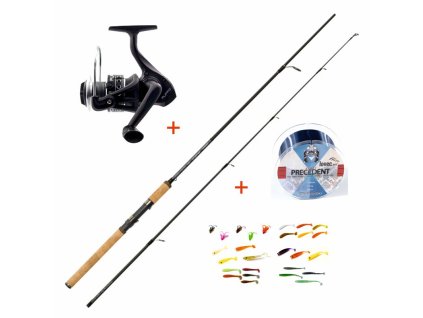 Mistrall přívlačový set s gumovými nástrahami (prut LAMBERTA XR SPIN 2,40m 10-30g)