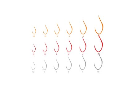 Mistrall háčky Aji Dosuki, vel. 4, červená, 10 ks/bal