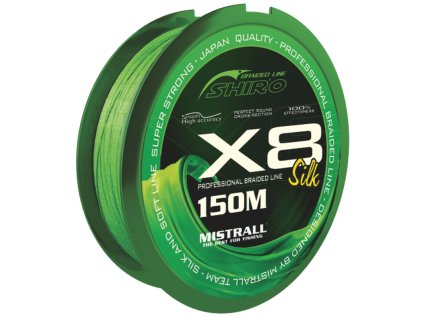 Mistrall pletená šňůra Shiro Silk X8 0,13mm 150m zelená