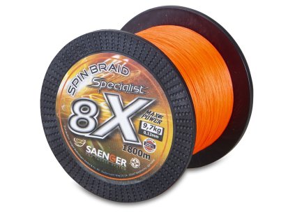Saenger šňůra 8 X Specialist Spin Braid 1800 m 0,21 mm oranžová