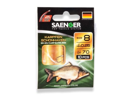 Saenger Návazec na kapry bezprotihrotý Karpfen Schonhaken vel. 8, 10 ks/bal