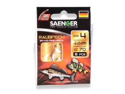 Saenger Návazec na chytání dravých ryb Raubfisch vel. 2/0, 8 ks/bal